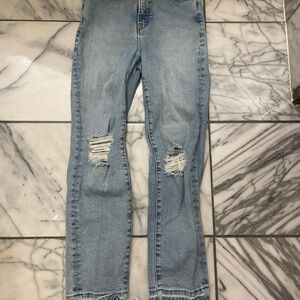 Good American Light Blue Distressed Skinny Jeans
